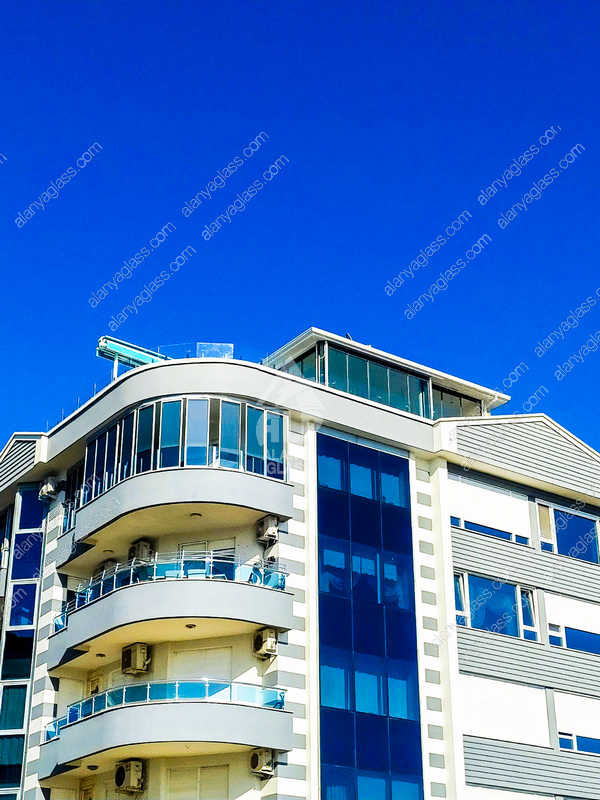 Double glass and railing on terrece - Oba district, Alanya